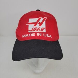 Haas Hat Cap Snap Back Red Black Made USA Embroidery Logo Men Racing Team CNC F1